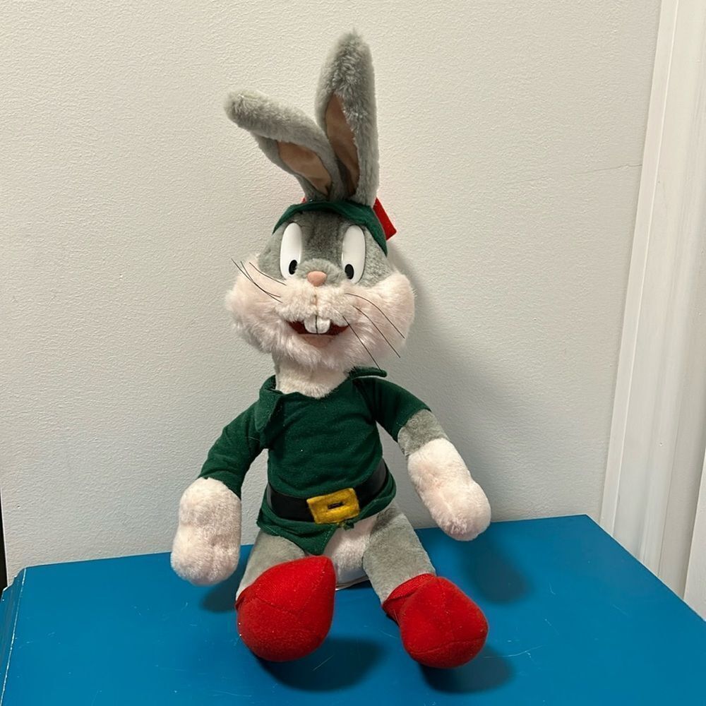 Ace 1998 Warner Bros. plush 15" Bugs Bunny Christmas elf